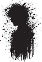 Man in Ink Splash Silhouette vector