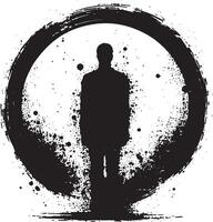 Man in Ink Silhouette Against a Blank Background vector