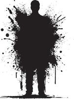 Abstract Ink Silhouette Portrait vector
