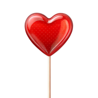 Heart-Shaped Lollipop Isolated on Transparent Background png