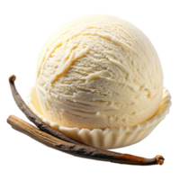 Vanilla Ice Cream with Vanilla Beans Isolated on Transparent Background png