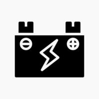 Design Illustration graphic of storage battery icon with glyph style. Suitable for UI, mobile design, web design, etc. vector