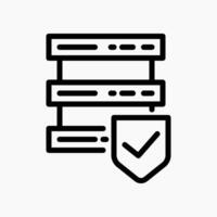 Design Illustration graphic of server protection icon with line style. Suitable for UI, mobile design, web design, etc. vector