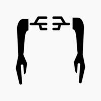 Design Illustration graphic of robotic arm icon with glyph style. Suitable for UI, mobile design, web design, etc. vector