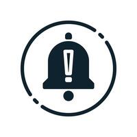 A bell icon with an exclamation mark on it vector
