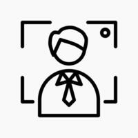 Design Illustration graphic of person identification icon with line style. Suitable for UI, mobile design, web design, etc. vector
