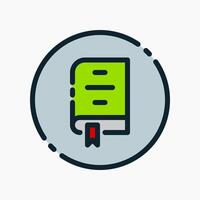 A book icon in a circle with line and color style vector