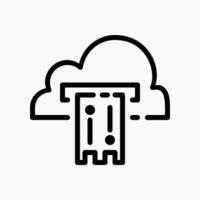 Design Illustration graphic of data cloud icon with line style. Suitable for UI, mobile design, web design, etc. vector