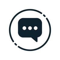 A black and white image of a speech bubble vector