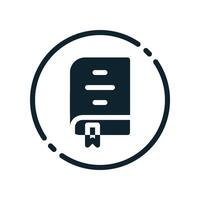 A book icon in a circle on a white background vector