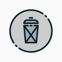 A trash can icon in a circle vector