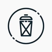 A trash can icon in a circle vector