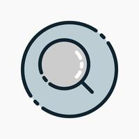 A magnifying glass icon on a white background vector