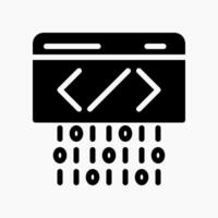 Design Illustration graphic of coding icon with glyph style. Suitable for UI, mobile design, web design, etc. vector