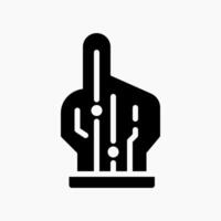 Design Illustration graphic of hand with electronic nerves icon with glyph style. Suitable for UI, mobile design, web design, etc. vector