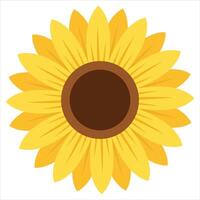 Title Simple cartoon sunflower. Suited for childrens books, educational materials, summer designs, and naturethemed projects, adding cheerfulness and brightness. vector