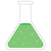 Beaker with green liquid and bubbles, perfect for sciencerelated designs, educational materials, or laboratorythemed projects for print or web. vector