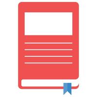 Red book with blue bookmark perfect for literary websites, blog posts, educational materials, bookstores, and reading enthusiast social media posts. vector