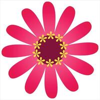 Pink flower with yellow centers suitable for floral designs, greeting cards, invitations, gardenrelated themes, nature backgrounds, and spring concepts. vector