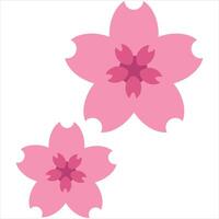 Two pink cherry blossoms with a soft focus, perfect for springthemed design projects, nature backgrounds, or floral patterns. vector