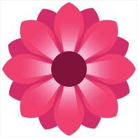 Pink stylized flower perfect for backgrounds, greeting cards, invitations, social media posts, and floralthemed designs in need of a touch of elegance. vector