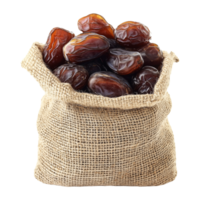 Sweet Dates in Burlap Bag A Rustic, Natural-Themed Cutout for Transparent Background Designs png