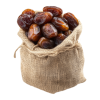 Rustic Charm of Sweet Dates in Burlap Sack A Perfect Cutout for Product Backgrounds and Covers png