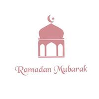 Elegant red mosque silhouette with crescent and star, symbolizing the holy month of Ramadan. Ideal for Islamic-themed projects and festive invitations vector