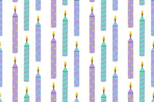 Colorful decorative candles arranged in a playful pattern on a white background vector