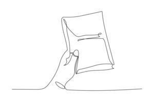 Enjoying a moment of reading with an open book in hand during a relaxing time vector