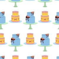 Colorful and festive cake patterns for celebration themes in various styles vector