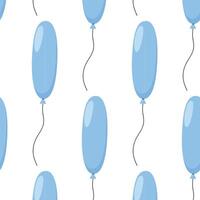 Blue balloons create a whimsical pattern on a white background for celebrations or decorations vector