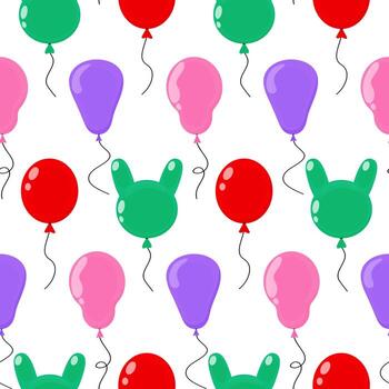 vistoso globos en varios formas crear un juguetón modelo en un blanco antecedentes vector