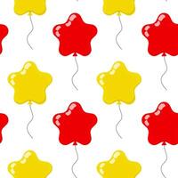 Colorful star-shaped balloons in a vibrant pattern on a white background vector