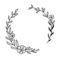 Minimalist Flower Frame Sketch vector