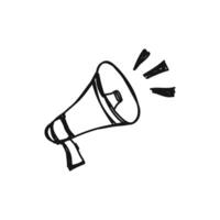 Doodle Megaphone Icon for Communication vector