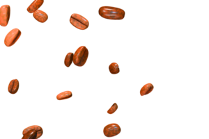 Flying coffee beans overlay 3d render design element png