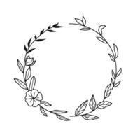 Black and White Botanical Frame vector