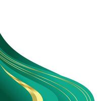 Green and gold curve corner abstract border vector