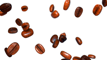 Falling coffee beans overlay 3d render png