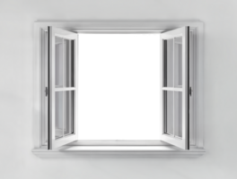 White Window Frame in Minimal Modern Design Isolated with Transparent png