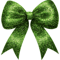 St. Patricks Bow Illustration with Shamrock and Green Ribbon png