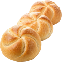 Freshly Baked Kaiser Rolls with Swirled Texture and Golden Crispy Crust png