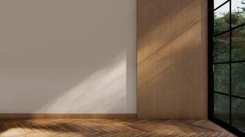 render empty interior room shadow wall space background mock up architecture sunlight. empty home modern window light floor design apartment white video