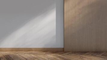 a room shadow wall space background mock up architecture sunlight. empty home modern window light floor design apartment video