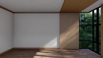 a interior room shadow wall space background mock up architecture sunlight. empty home modern window light floor design apartment video
