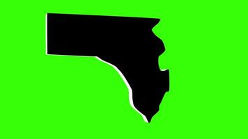 green screen 3d icon map of Fannin County in georgia video