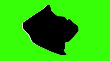green screen 3d icon map of Bibb County in georgia video
