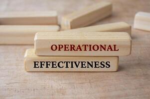 Operational Effectiveness text on wooden blocks. Operational excellence and effectiveness methodology photo
