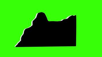green screen 3d icon map of Cass County in Illinois video